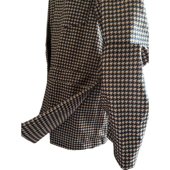 NWT Wool Houndstooth Coat Camel Black Shacket Cinched Sleeves Pockets XXL - Picture 3 of 7